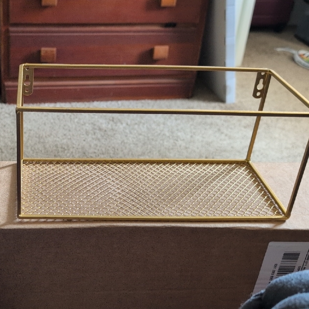 Gold Metal Wall Shelf